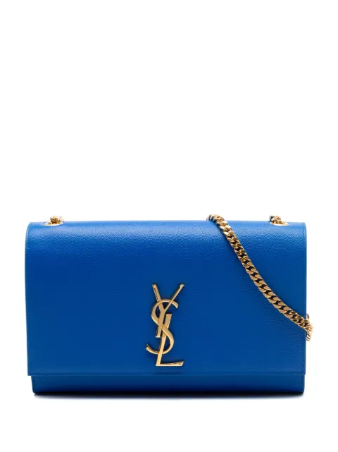 Saint Laurent Pre-Owned 2015 Medium Grain De Poudre Monogram Kate crossbody bag Blue MQZEVYJCY1RVVIOD