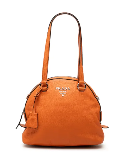 Prada Pre-Owned 2000-2025 Vitello Daino Dome satchel Orange A17WZXQLL6AOFLAD