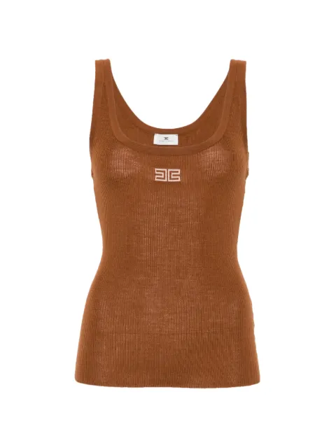 Elisabetta Franchi ribbed-knit tank top Brown TK03B66E2