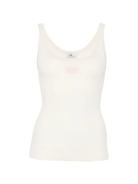 Elisabetta Franchi ribbed-knit logo-patch vest Neutrals TK03B66E2