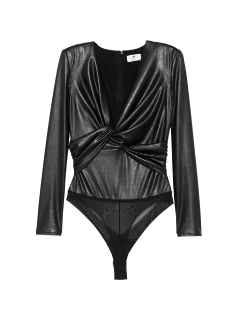 Elisabetta Franchi twist-detail long-sleeve bodysuit Black BO04566E2