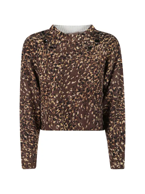 TWINSET leopard-pattern sweater Brown 262TP3430