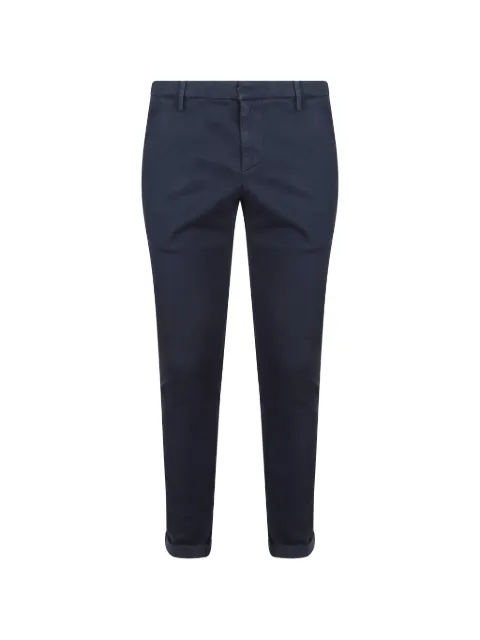 DONDUP logo-plaque turn-up-hem trousers Blue UP235CS0179UBM5