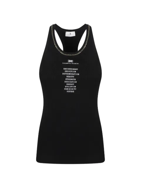 Elisabetta Franchi chain-link tank top Black TK10B66E2