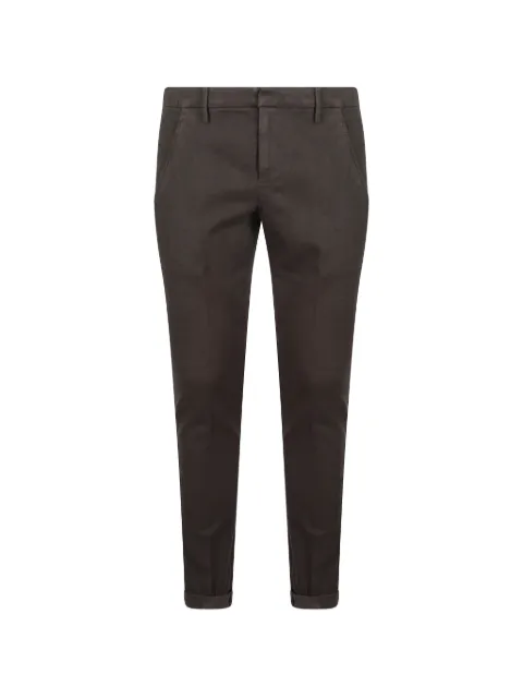 DONDUP logo-plaque slim-fit trousers Brown UP235CS0179UBM5