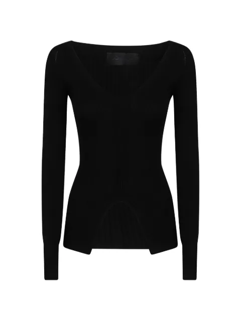 DONDUP ribbed-knit cut-out sweater Black DT437M01018D002999