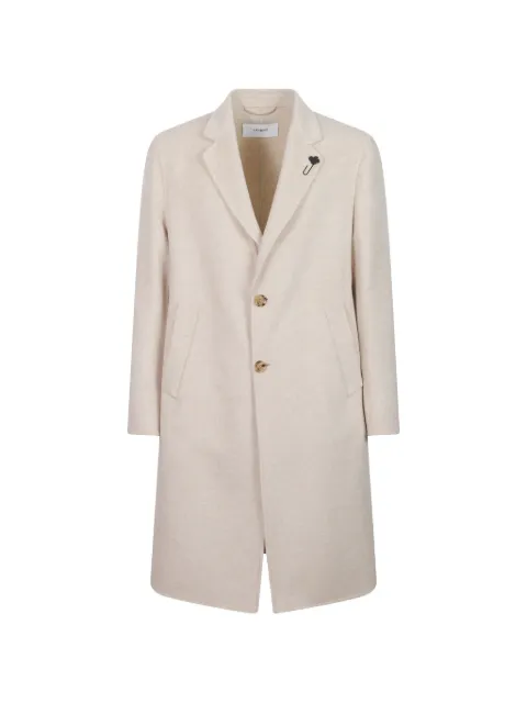 Lardini flower-pin single-breasted coat Neutrals ACDEVINACC67630