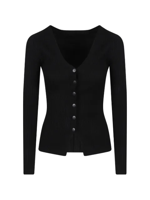 DONDUP ribbed-knit V-neck cardigan Black DT438M01018D002