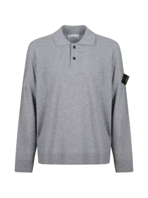 Stone Island 5100018 light RWS Geelong wool polo jumper Grey L2S155100018S00B4