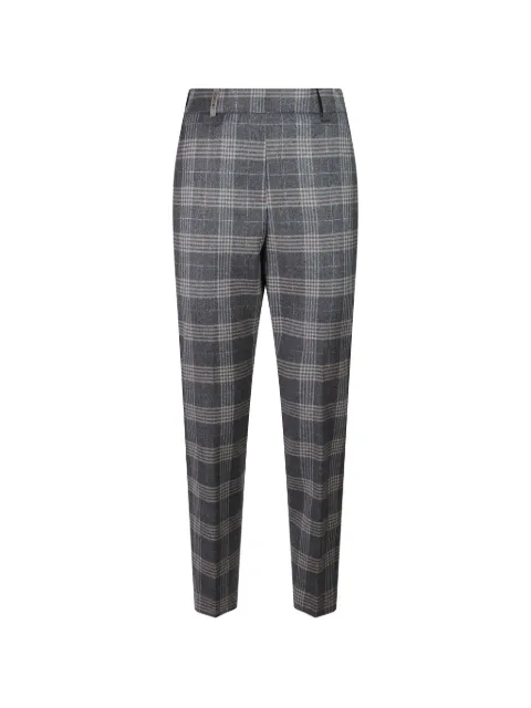 Peserico check-pattern tapered trousers Grey A0419703325972