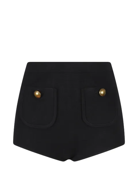 Elisabetta Franchi knit shorts with jewel buttons Black KS09S66E2