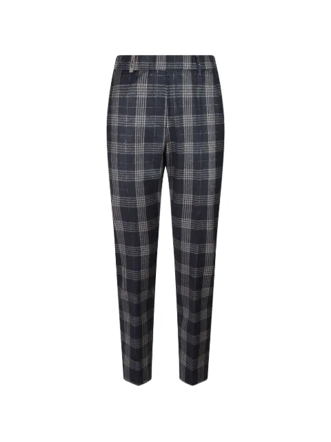 Peserico check-pattern tapered trousers Blue A0419703325