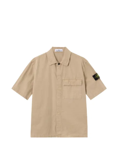 Stone Island logo-patch short-sleeve shirt Neutrals L1S151200031S00WN
