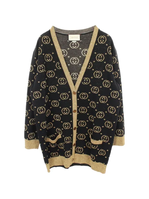 Gucci Pre-Owned Interlocking G pattern cardigan Black 1084136