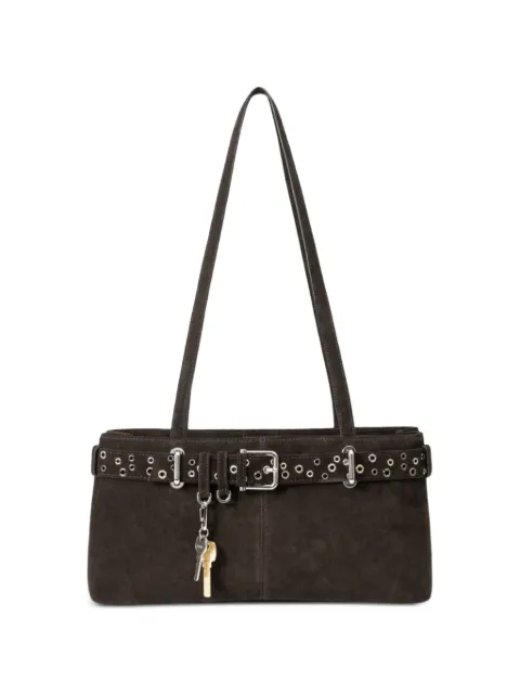 Osoi Brocle eyelet-embellished buckled shoulder bag Brown 26SB05007314