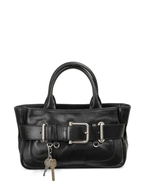 Osoi mini Brocle buckled leather tote bag Black 26FB05014249