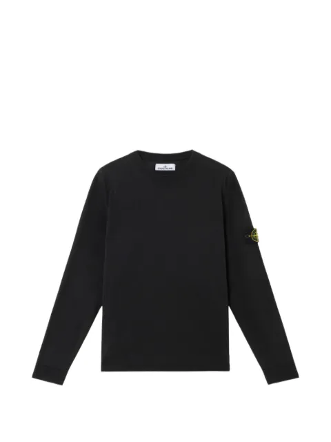 Stone Island logo-patch crew-neck sweater Black L2S155100062S01A1