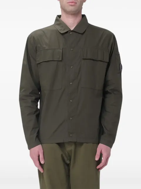 C.P. Company Lens-detail ripstop overshirt Green 20CMOS237A005691G683