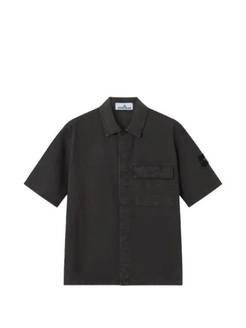 Stone Island 1200031 brushed organic cotton canvas old-effect shirt Grey L1S151200031S00WN
