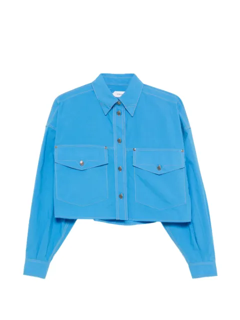 Versace cotton-poplin crop shirt jacket Blue 10256761A18396