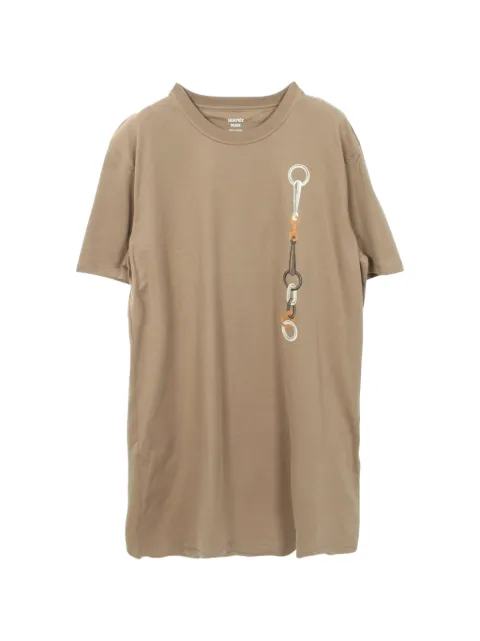 Hermès Pre-Owned graphic-print mini T-shirt dress Brown 1084004