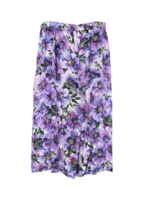 Dolce & Gabbana Pre-Owned floral-print wide-leg trousers Purple 1083528