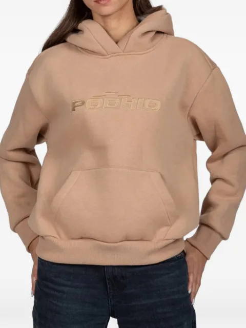 PODHIO logo-embroidered hoodie Neutrals PD710