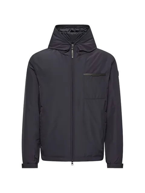 Moncler Austerin hooded logo-patch jacket Blue 0911A00097597Y3