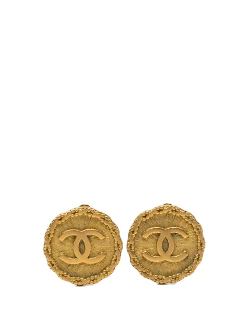 CHANEL Pre-Owned 1995 CC Gold Plated Round Clip On Earrings costume earrings Gold OZ294TYDTKEF8ZL3