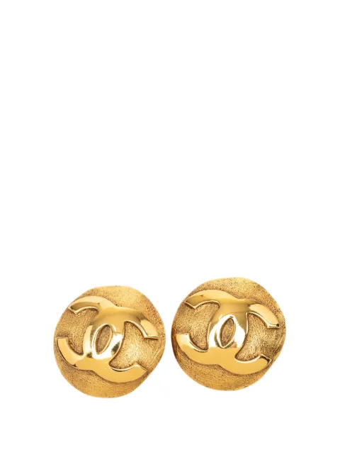 CHANEL Pre-Owned 1980-1990 CC Gold Plated Round Clip On Earrings costume earrings Gold PLL3L3EZU1VJX24S