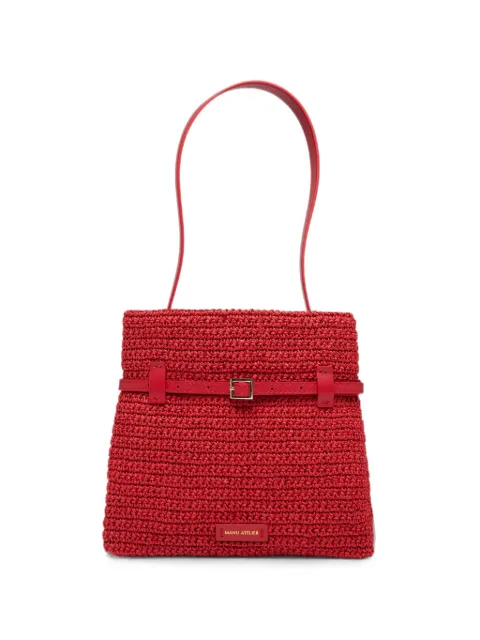 Manu Atelier mini Tote Du Jour crochet-knit tote bag Red 2026162