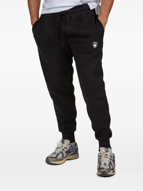 PODHIO Shield logo-patch drawstring track pants Black PD913