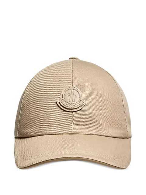 Moncler leather-logo cotton gabardine baseball cap Neutrals L20913B00011599PF