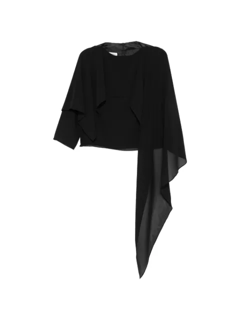 MM6 Maison Margiela asymmetric draped-panel blouse Black S52NH0043M35468