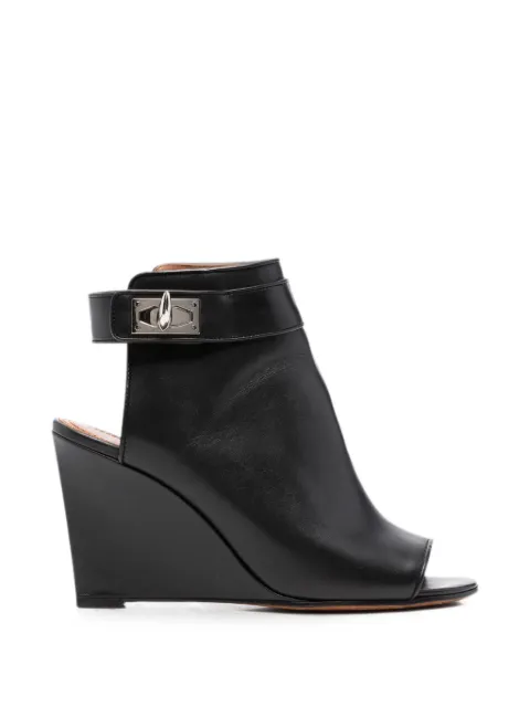 Givenchy Pre-Owned 2010s Shark-Lock wedge sandals Black GI300CAJ