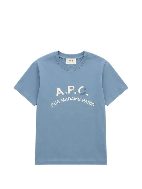 A.P.C. T-shirt with faded-effect A.P.C. logo Blue COHBUF26581