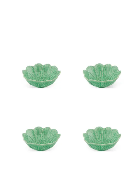 Bordallo Pinheiro large Flora bowl (set of four) Green 65030820SET4