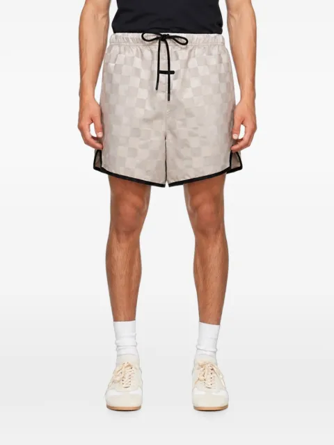 FEAR OF GOD ESSENTIALS nylon checkered gym short Neutrals RW003010225