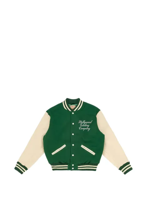 Htc Los Angeles College logo-embroidered varsity jacket Green 22WHTGI016