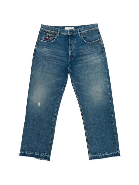 Htc Los Angeles Gatorade leather-patch jeans Blue 23WHTPA009
