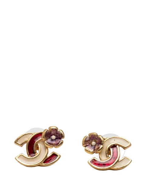 CHANEL Pre-Owned 2003 CC Gold Plated Bicolor Enamel Flower Bullet Back Earrings costume earrings Gold Z8MJZD85KCFEYJMP