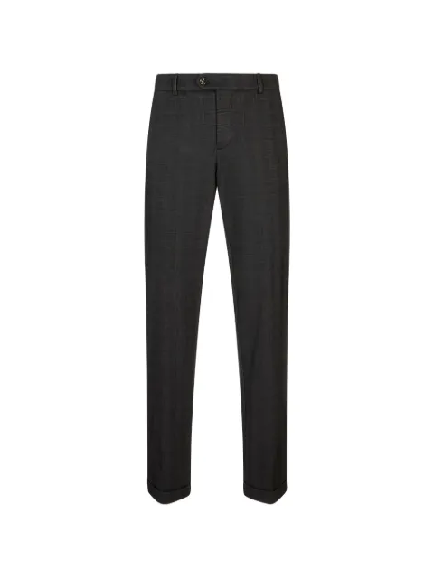 b settecento check-pattern turned-up trousers Grey MH741I264569