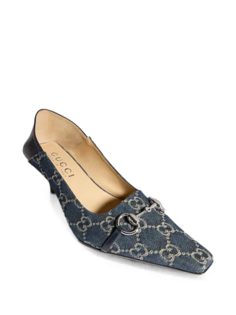 Gucci Vittoria Horsebit GG Supreme pumps Blue A0034NPCEXFAF95