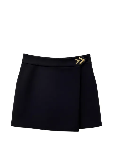 Valentino Garavani VLogo-detail wrap mini skirt Black BRAF609Q0