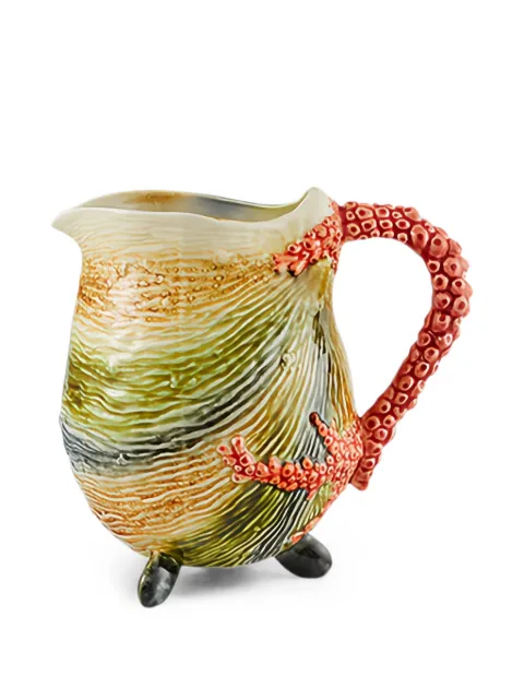 Bordallo Pinheiro coral-handle glazed pitcher Green 65033056