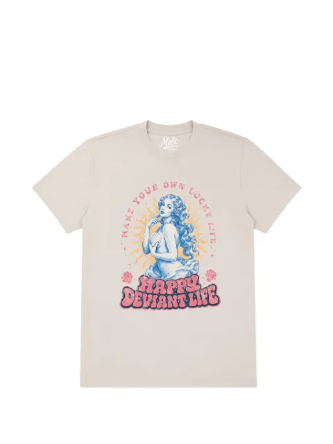Melt graphic-print cotton T-shirt Neutrals MS5397