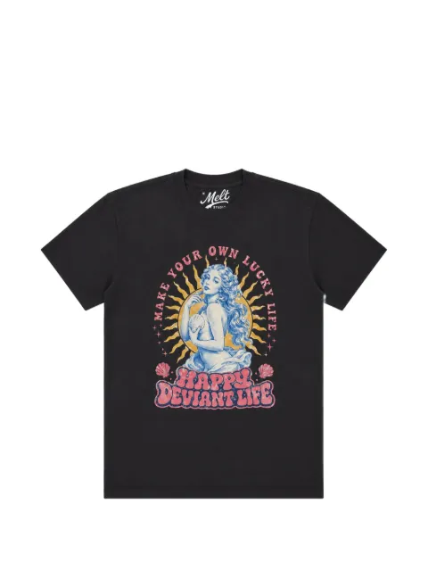 Melt graphic-print cotton T-shirt Black MS5396
