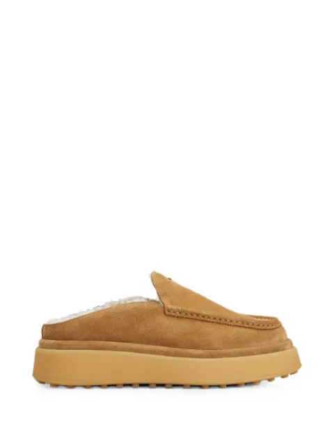Tod's logo-plaque shearling-lined loafers Neutrals XXW17M0KQ00RE0