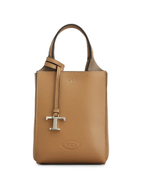 Tod's T Timeless pebbled-leather tote bag Neutrals XBWAPAR0000QRI