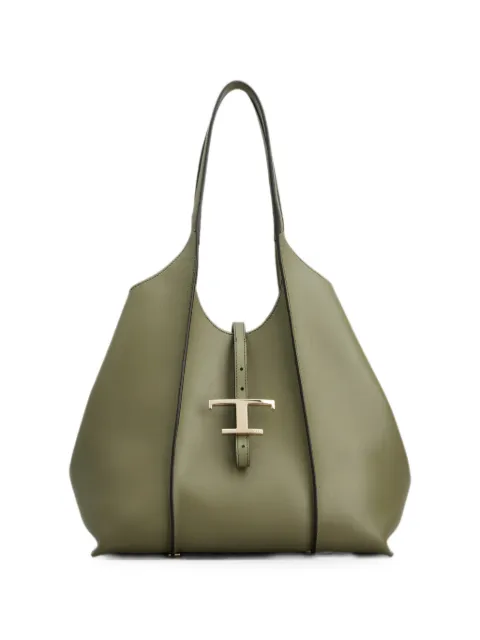 Tod's T Timeless Shopping bag in leather small Green XBWTSBA0200ROR